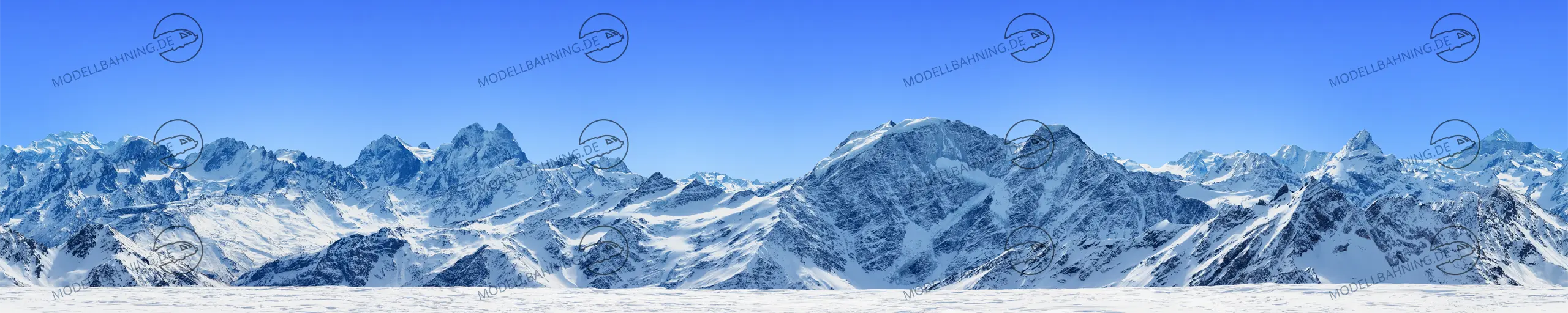 Alpengipfel im Winter "endlos" | 450 cm