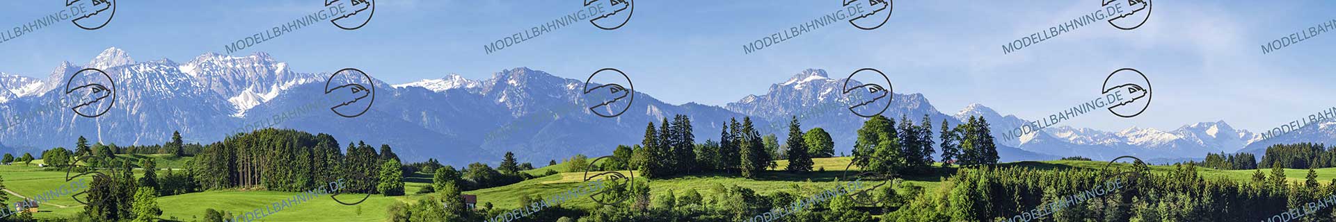 Bayern mit Alpenbergen Teil 2 – Modellbahn Hintergrund 300 cm 1