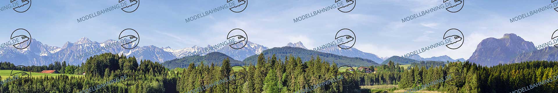 Bayern mit Alpenbergen Teil 3 – Modellbahn Hintergrund 300cm 2