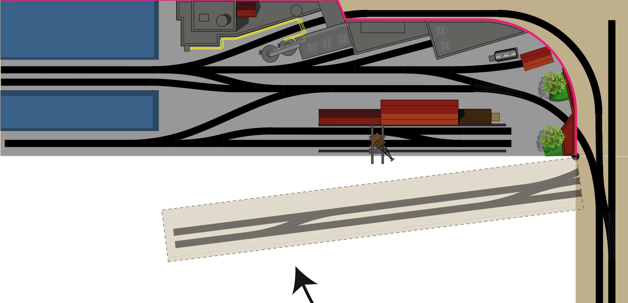 Betriebsanlage Ho Roco Line Gleis. Gleisplan