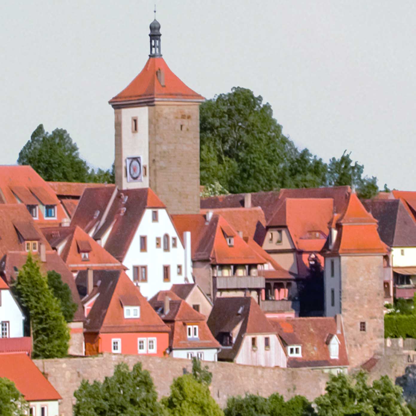 Mittelgebirge Teil 1 "Rothenburg" – Modellbahn Hintergrund 300cm x 50 cm 1