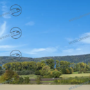 Modellbahnhintergrund "Eifel" mit Vulkaneifel-Maar, gepflügten Feldern, Wanderwegen und Bänken, 450 cm breit, endlos erweiterbar