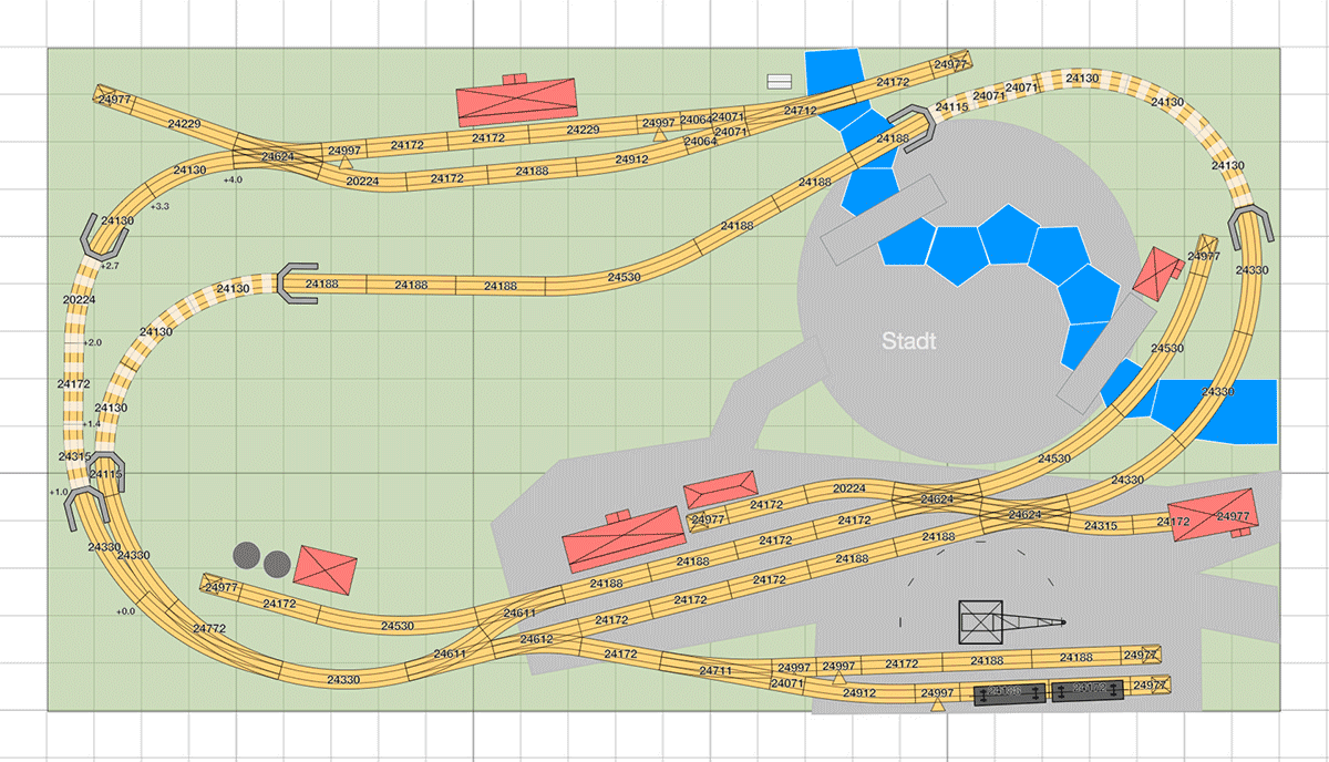Märklin Gleisplan: Große C-Gleis Radien auf unter 4qm