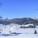 Modellbahnhintergrund: Alpenpanorama im Winter