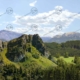 Allgäu Teil 1 "Felswand" – Modellbahn Hintergrund 300cm x 70 cm 6