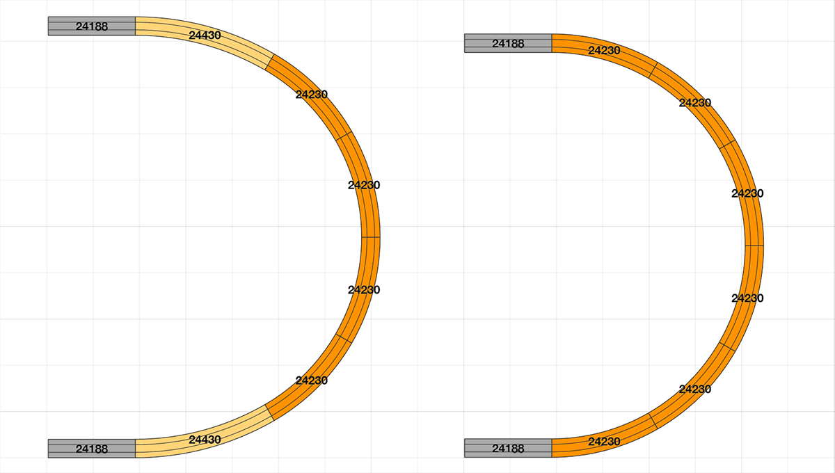 Eine harmonischere 180° Kehre vs. einer herkömmlichen Kehre am Beispiel des Märklin C Gleis