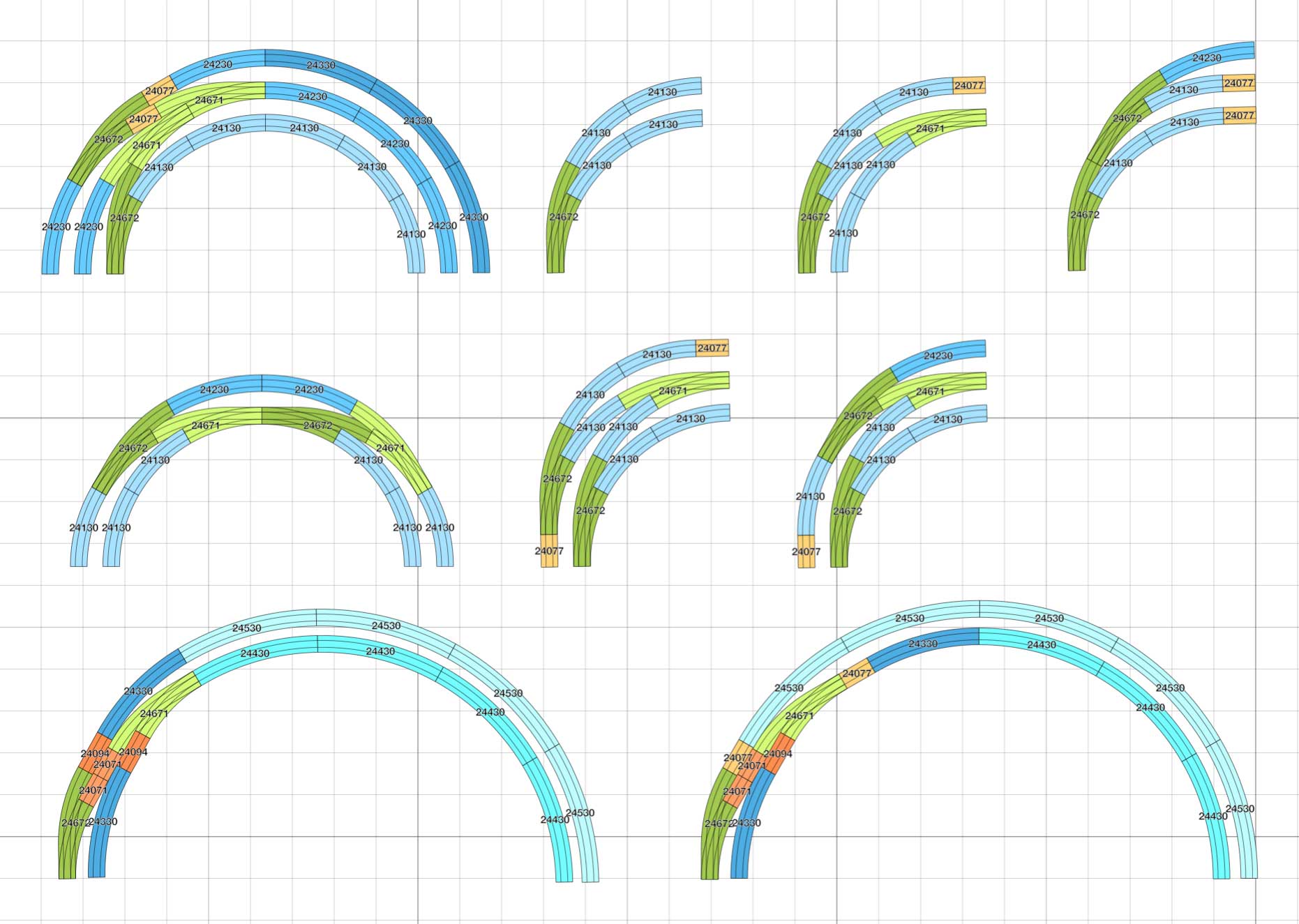 Märklin C-Gleis Geometrie: Anwendungsbeispiele der Märklin Bogenweiche
