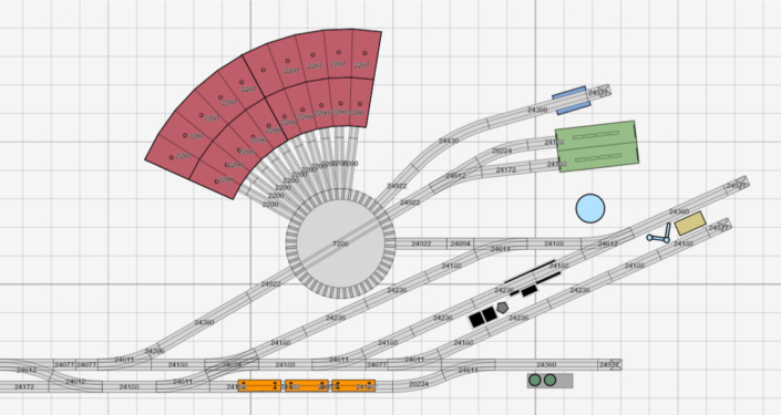 Gleisplan für ein kompaktes Bahnbetriebswerk