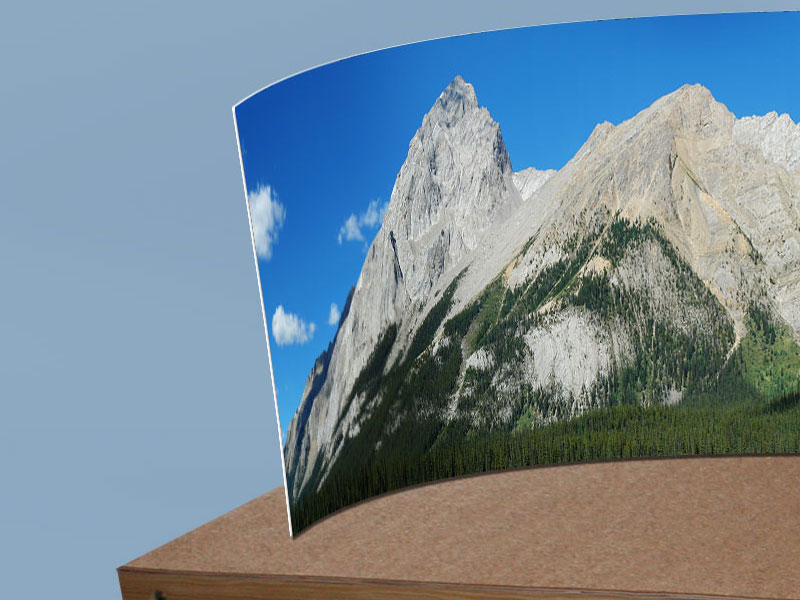 Landschaft mit Wald und Bergen – Modellbahn Hintergrund 300cm x 50 cm 4