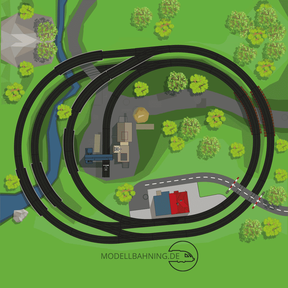 Gleispläne: Illustrierter Gleisplan einer Mini-Kreisanlage für das Märklin C Gleis